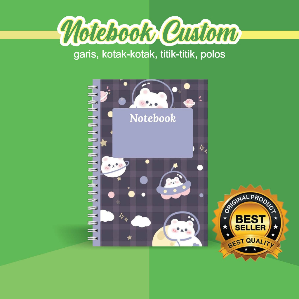 

NOTEBOOK A5 CUSTOM CATATAN/JURNAL BOOKPAPER GRID/KOTAK2#DOTTED/TITIK2#BLANK/POLOS