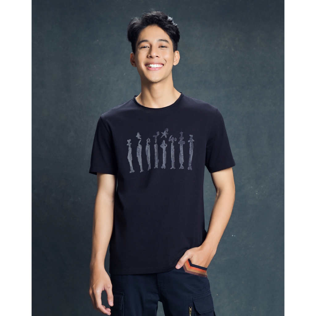 [ORI] 3Second Kaos Pria Greenlight x Alleia Kaos Pria Lengan Pendek Slim Fit Unfinished Collar T-Shi