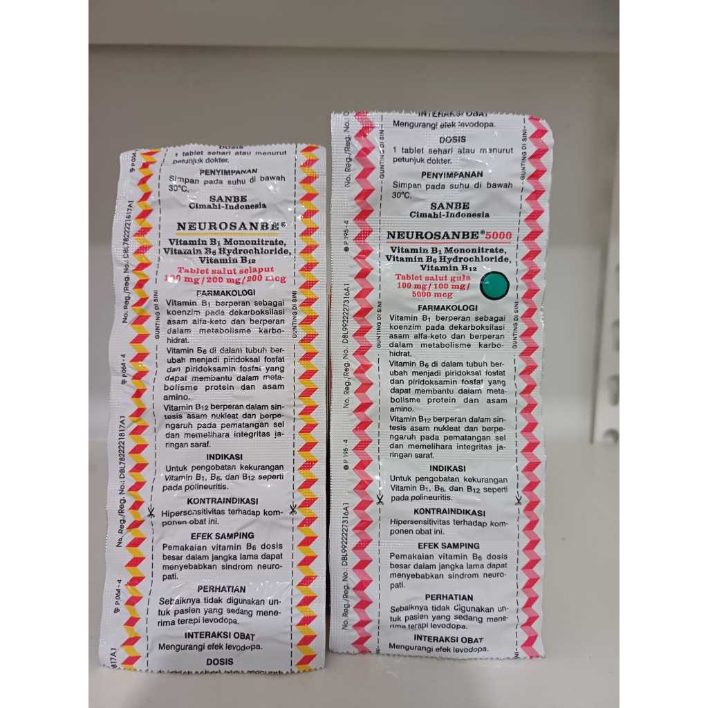 Neurosanbe / Neurosanbe 5000 tablet untuk pengobatan kekurangan vitamin B1,B6 dan B12