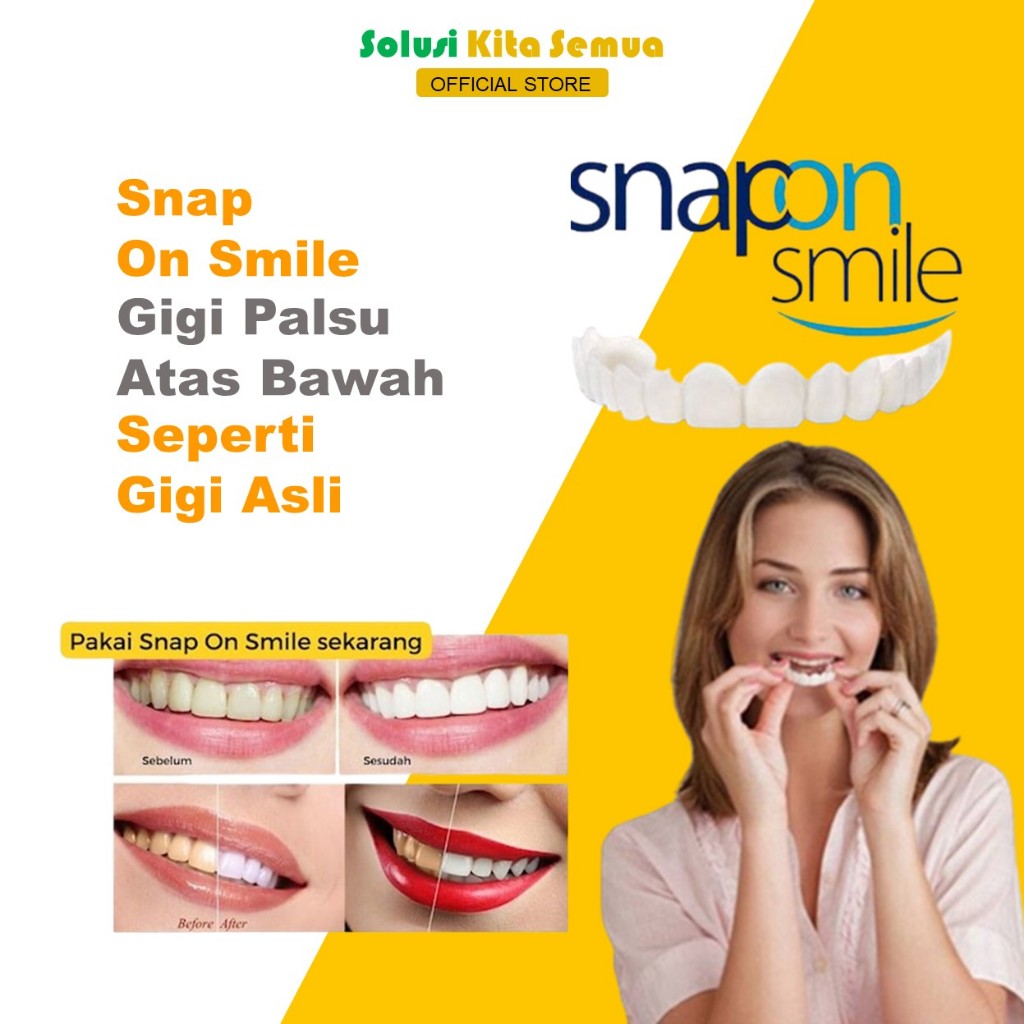 Gigi Palsu Instan 1 Set Atas Bawah Snap On Smile Veneer 100% Original