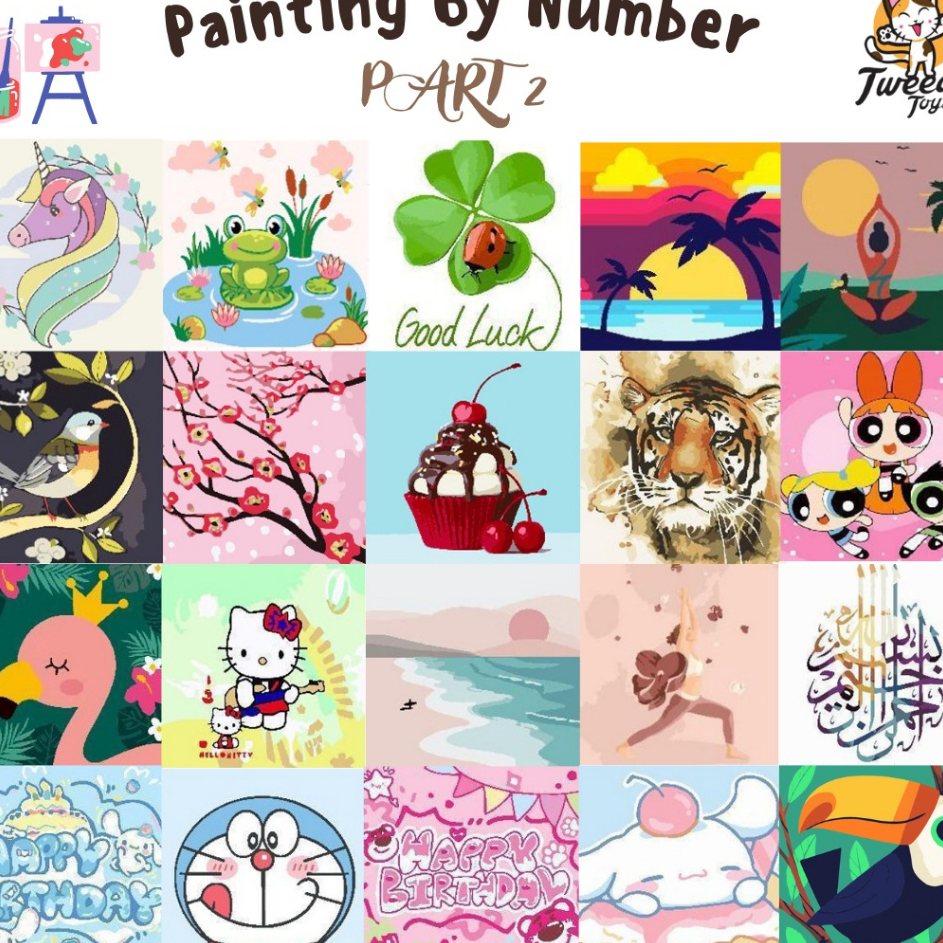 

➮➟✤ TweedyToys - Paint By Number Children Canvas Painting / Set Kanvas Lukis Anak / Part 2 Ready