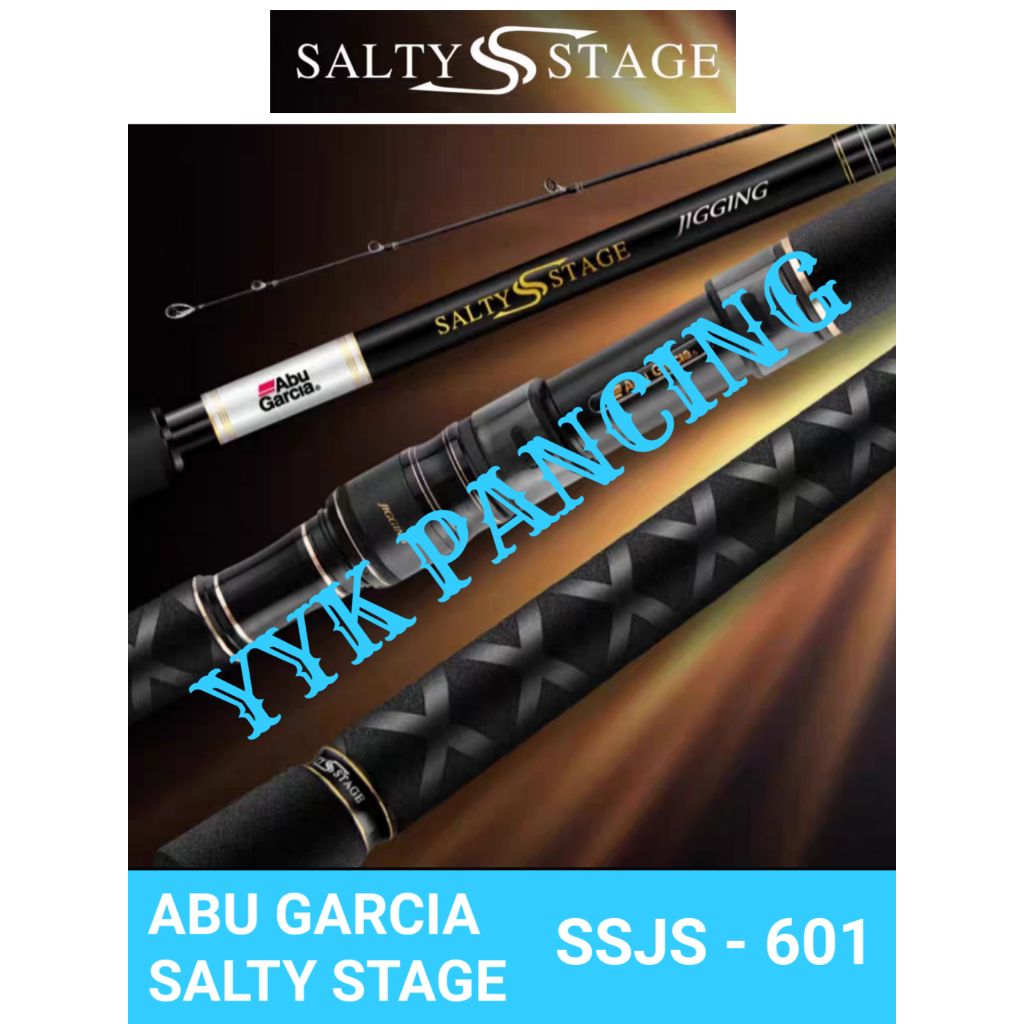 BLACK ABU GARCIA SSJS 601 salty stage jigging joran overhead spinning rod jigging MURAH