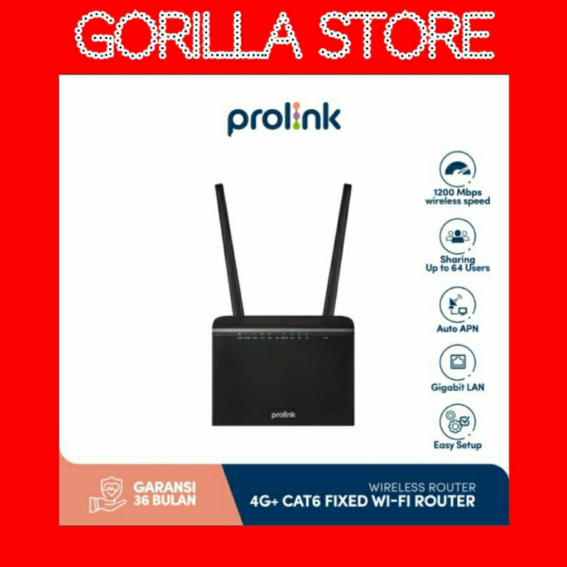 Prolink SIM 4G LTE Unlock Fixed Line Modem Wifi Router Cat 6 Dual Band