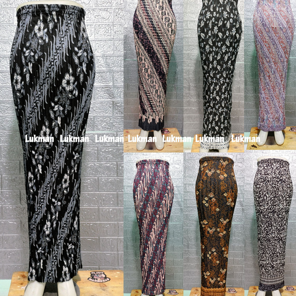 Ready Real Pict Rok Plisket Wanita Jumbo / Bawahan Kebaya / Pakaian Pesata Wanita / Rok Kain Motif B