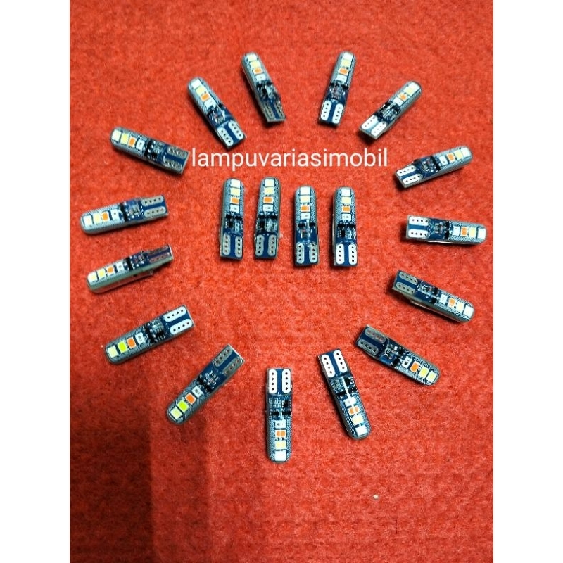 Lampu senja T10 12v-24v  jelly 8 titik Led 4 warna running RGB kedip flash