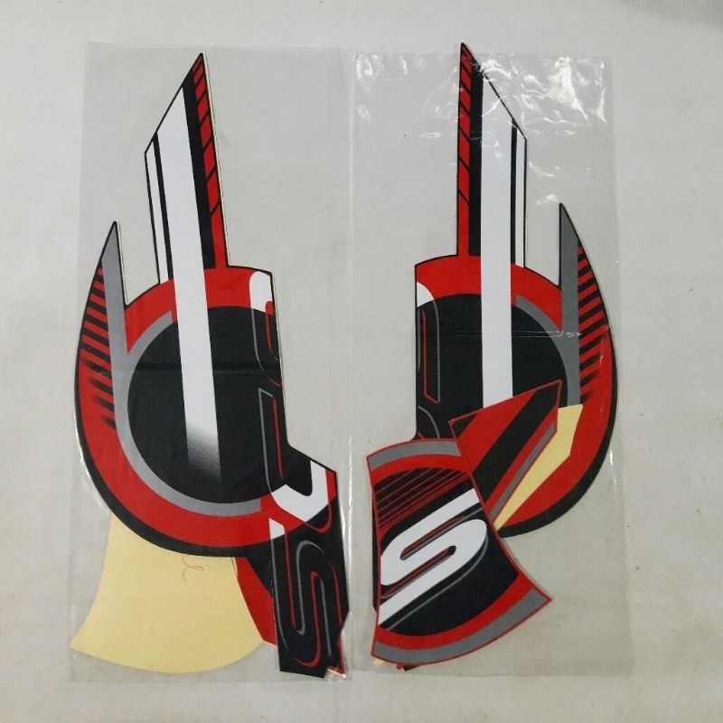 sticker Scoopy 2023 merah hitam original stiker Scoopy 2023 sporty merah hitam