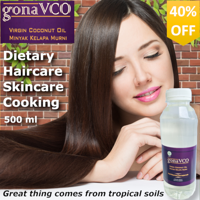 

VCO Virgin Coconut Oil 500 ml gonaVCO ijin edar resmi BPOM - Minyak Kelapa Dara Extra Virgin Oil