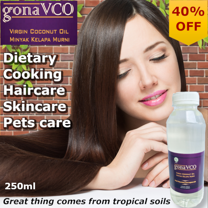 gonaVCO 250ml Virgin Coconut Oil VCO 250 ml dengan ijin BPOM Minyak Kelapa Murni Organik -  untuk Diet Keto anti diabetes perawatan kulit rambut Bayi hewan piaraan pet care skincare haircare Kucing Kapsul Herbal Anjing VICO Bagoes SR12 Bali Coconut