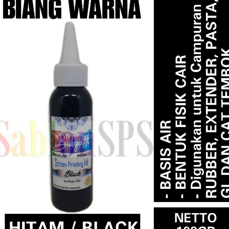 

Super Sale Biang Warna Sablon Hitam Super Black Pigmen Bulgatti 100 gr Laris