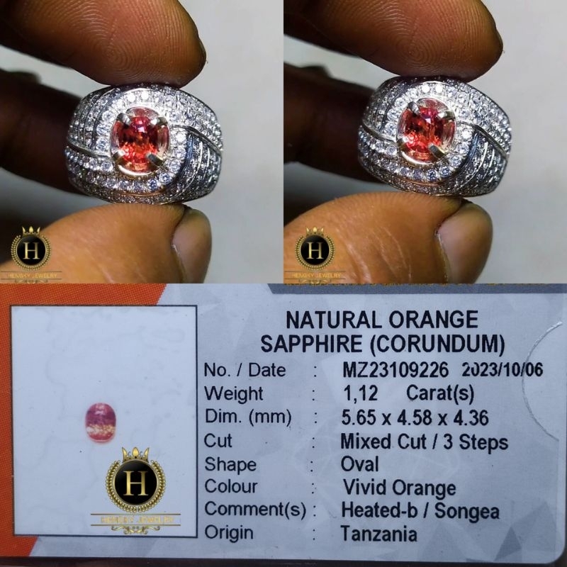 Batu Orange Sapphire Sogea Vivid Orange Color