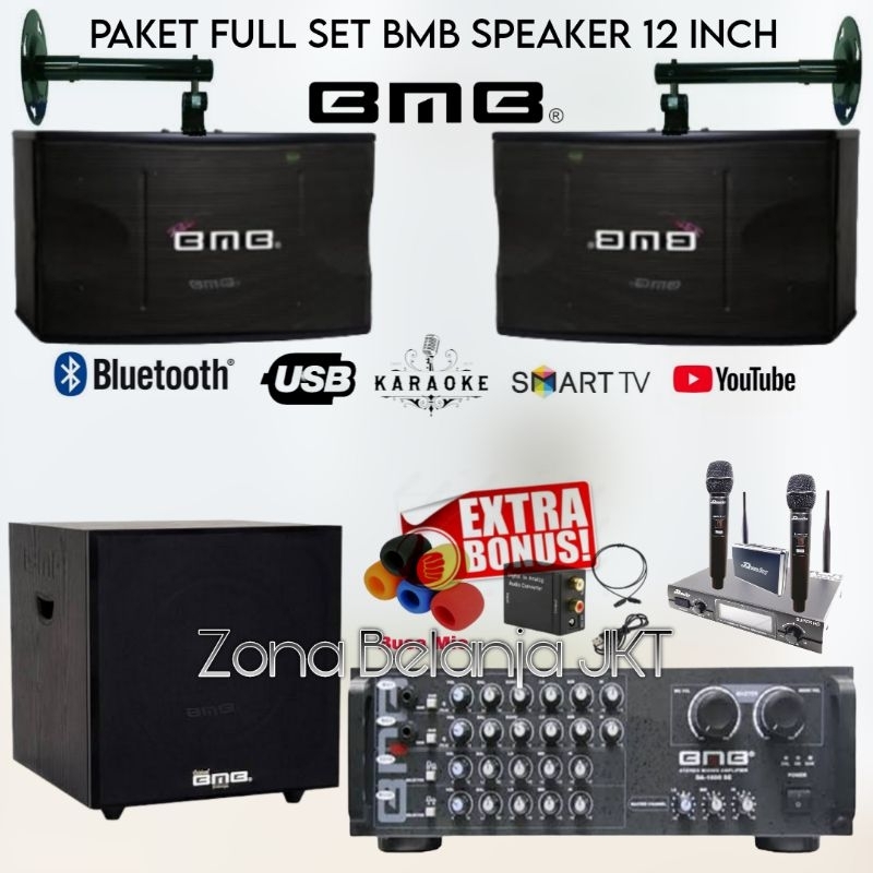 PAKET SOUND SYSTEM KARAOKE SET FULL BMB 12 INCH + SUBWOOFER MURAH BERKUALITAS ORIGINAL TU2T