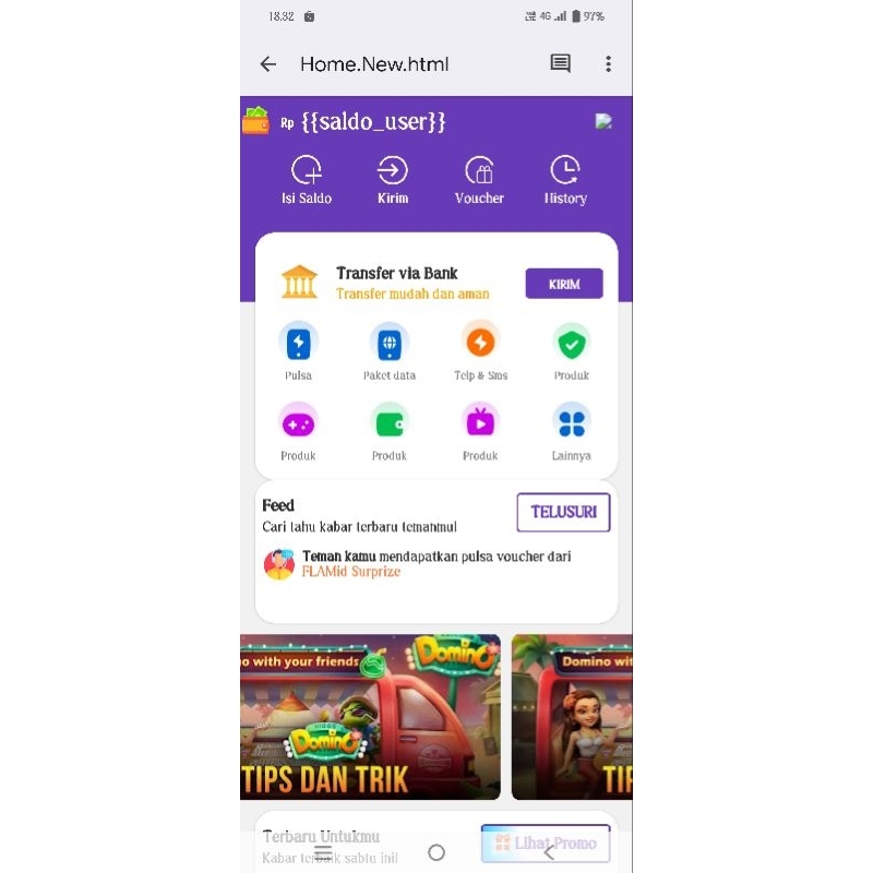 Script bukaolshop html home tampilan awal
