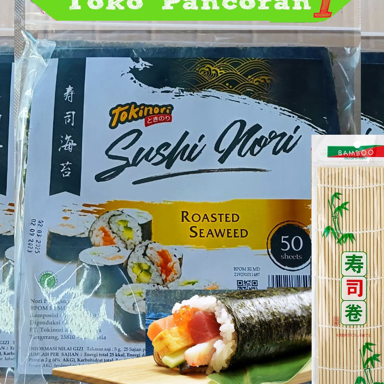 

HZVZ6618 【FSASH SALE】 Tokidori Yaki Nori 50 pcs SUSHI SEAWEED RUMPUT LAUT Korea Grade A