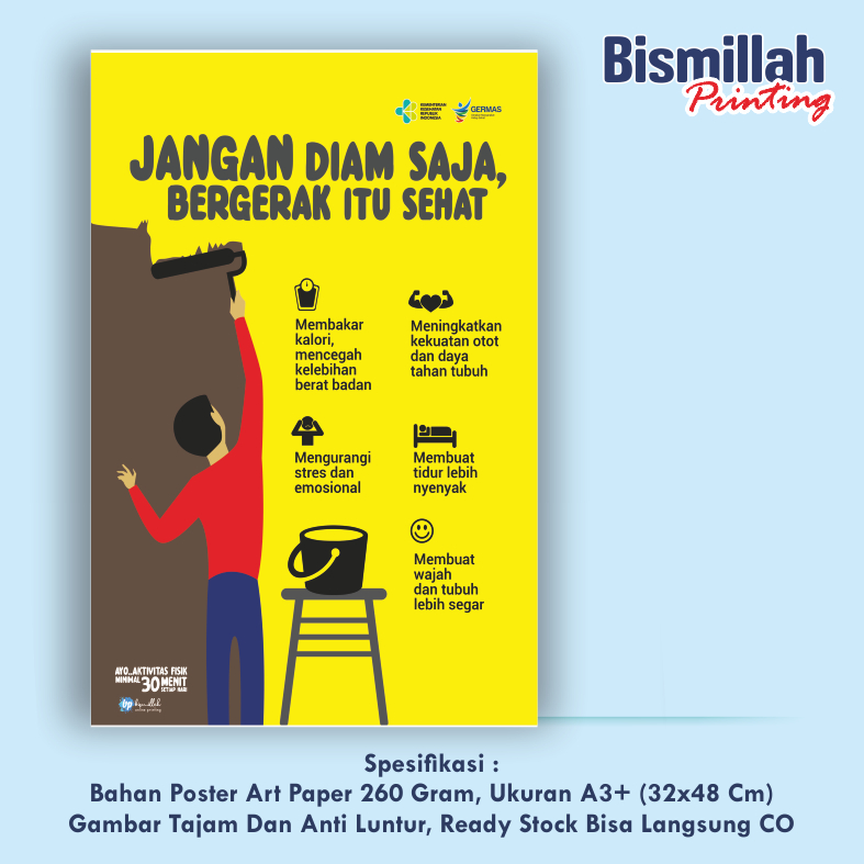 

Poster Kesehatan Jangan Diam Saja Bergerak Itu Sehat