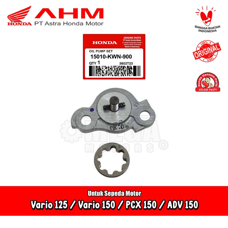 Pompa Oli Oil Pump Set Honda Vario PCX ADV 125 150 LED AHM 15010-KWN-900