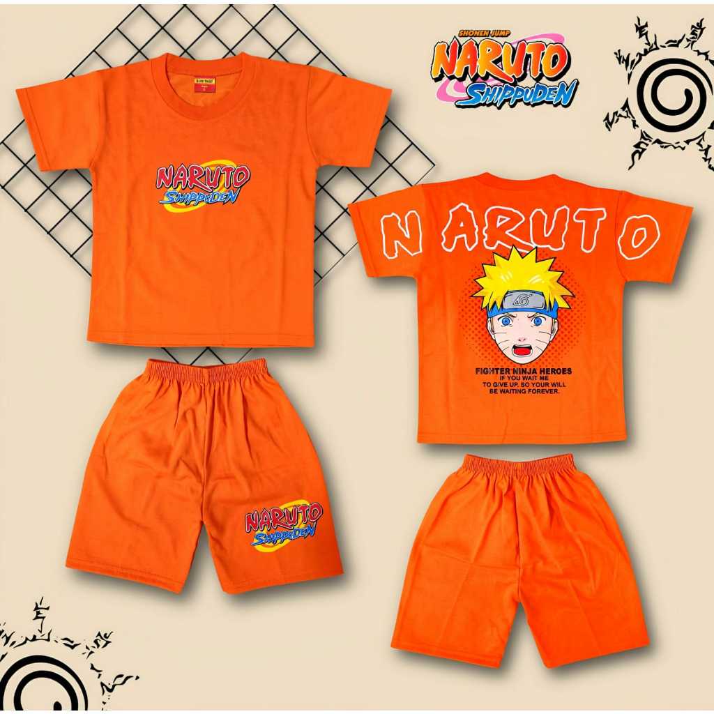 Baju Anak Gambar Naruto Uzumaki (1 set Baju + Celana)