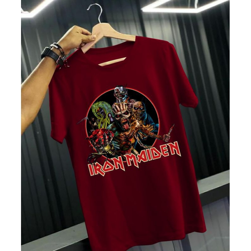 ALPHA - KAOS DISTRO UKURAN JUMBO GAMBAR IRON MAIDEN BULAT
