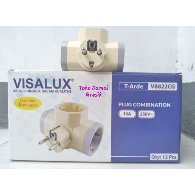 Visalux T arde cabang 3 kombinasi. Steker Tee bumbung V8822 CG