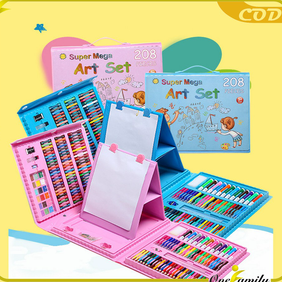 

Murah ONE-A29 Pensil Warna Crayon Set Isi 208PCS / Peralatan Gambar Lukis Anak Mewarnai / Oil Paste Alat Tulis Colouring Book kids ➝↑❁⁂