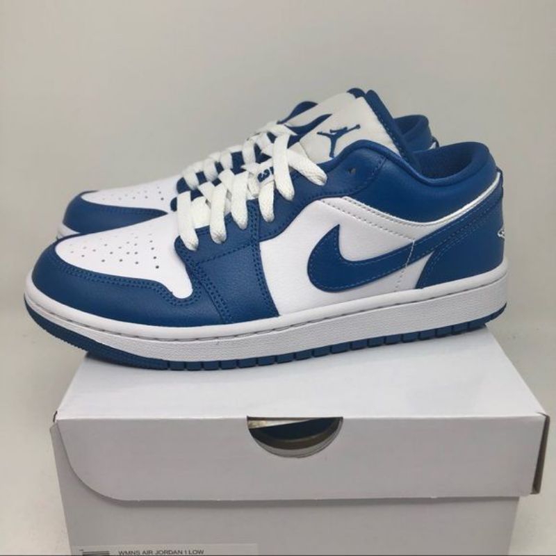 SEPATU A1R JORDAN LOW PUTIH BIRU PRIA DAN WANITA TERLARIS DAN TERBARU