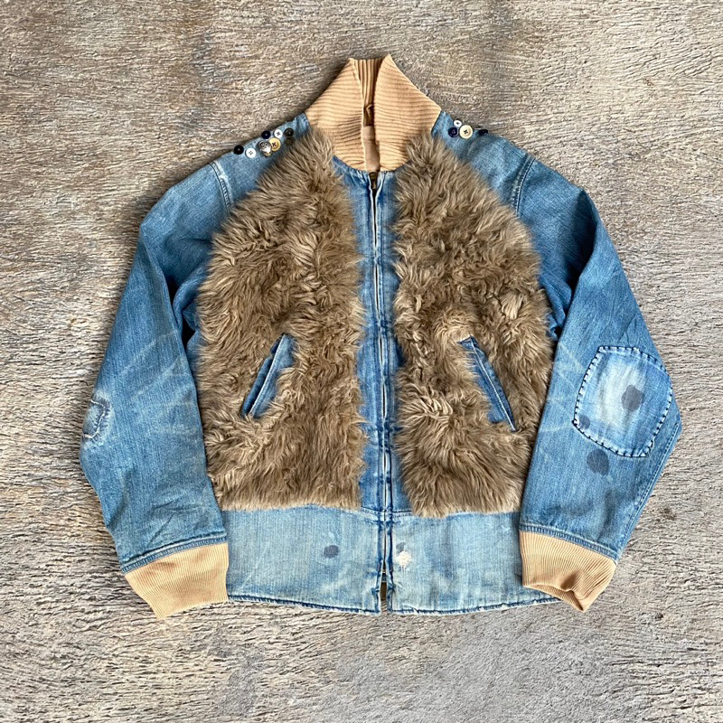 RARE kapital boro fur denim jacket