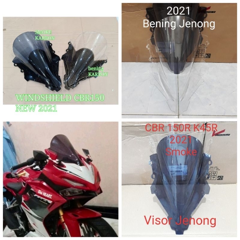 Visor CBR 150R K45R 2021 Karbon Windshield Jenong All New CBR 150 Facelift k45R Kaca CBR150R LED CBR
