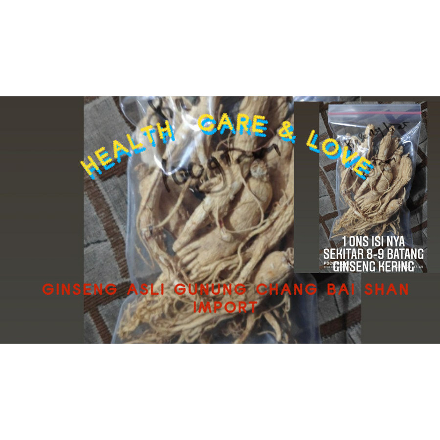 

Ginseng Asli Gunung Chang Bai Shan Impor PREMIUM GRADE 50 Gr