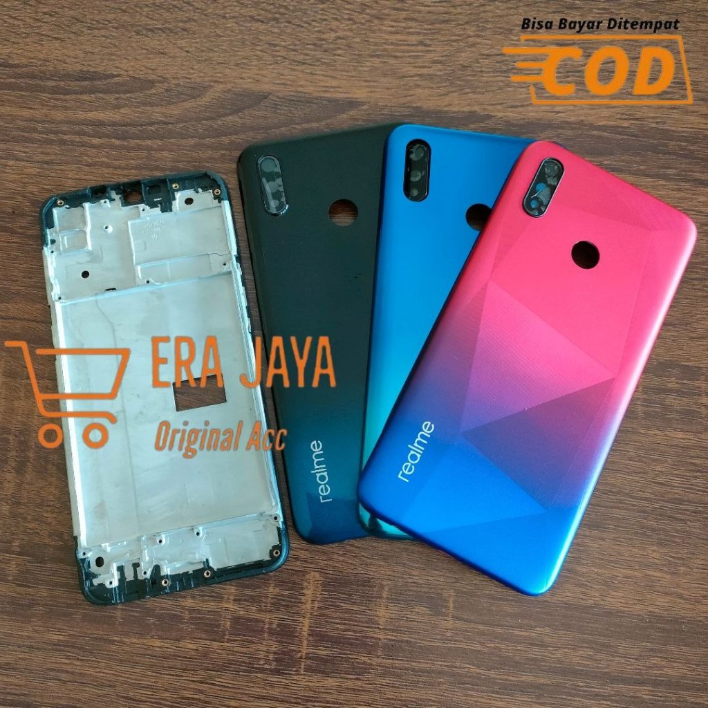 REALME 3 - Casing Fullset Realme RMX1825 RMX181 1821 Backdoor Tutup Belakang Casing + Frame Lcd