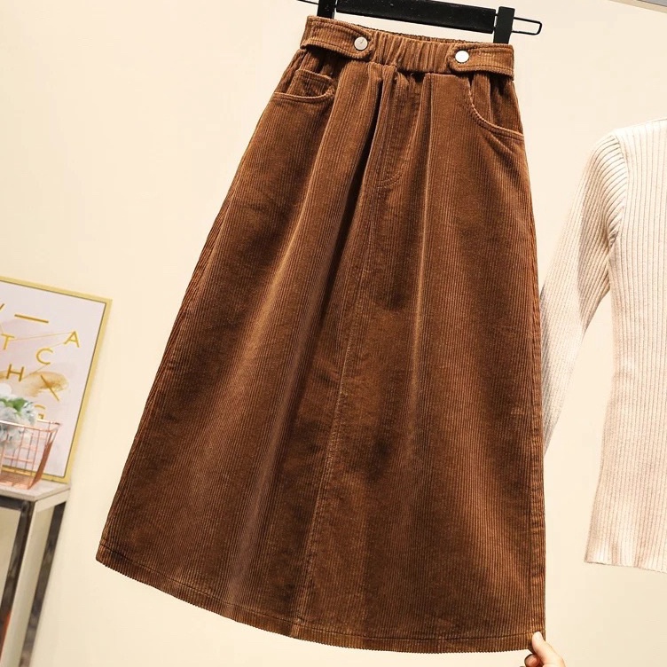 Top DesignFf4F9 VINTAGE SKIRT CORDUROY KOREAN STYLE // ROK CURDOROY VELVET