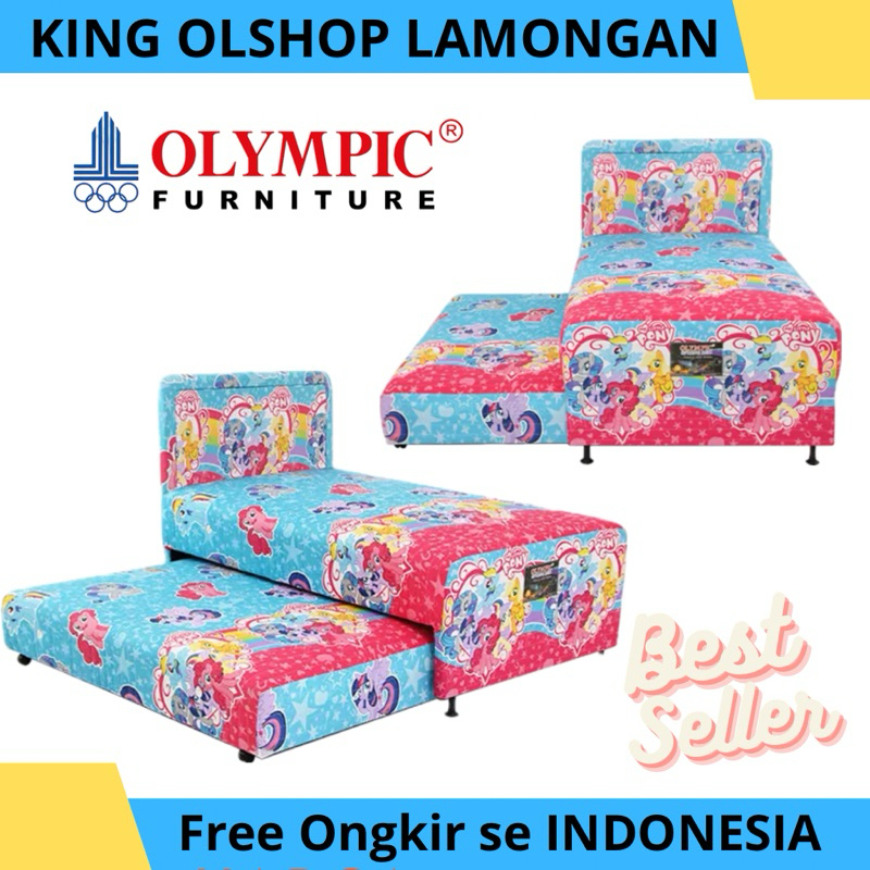 Bed Sorong Olympic Anak 2in1 Springbed Twin Little Pony [LAMONGAN]