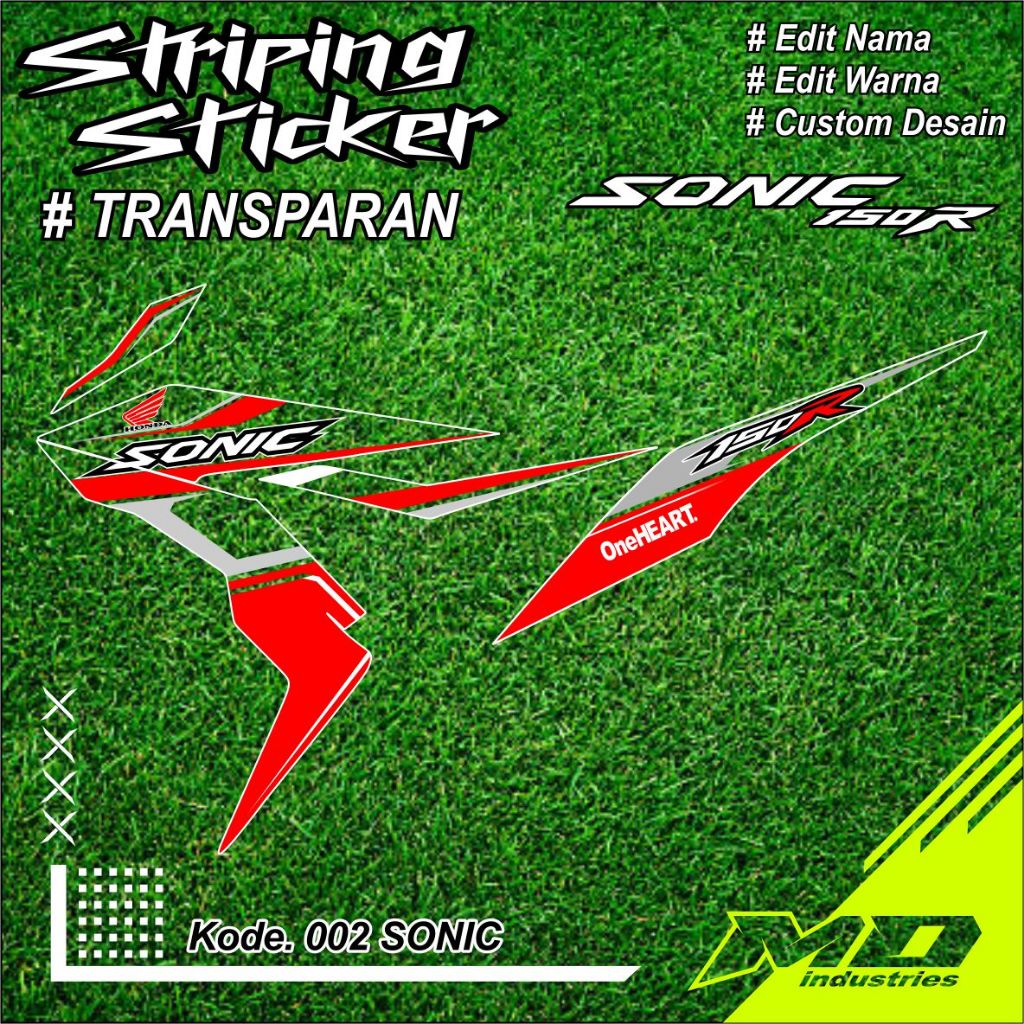 Striping Sticker Sonic 150R Custom Desain - striping transparan sonic 150R - Decal Sticker sonic