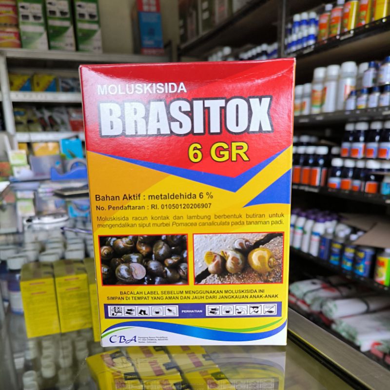 MOLUSKISIDA BRASITOX 6 GR 250 GRAM RACUN KONTAK SIPUT MURBEI RACUN KEONG OBAT KEONG SAWAH KEONG KEBU