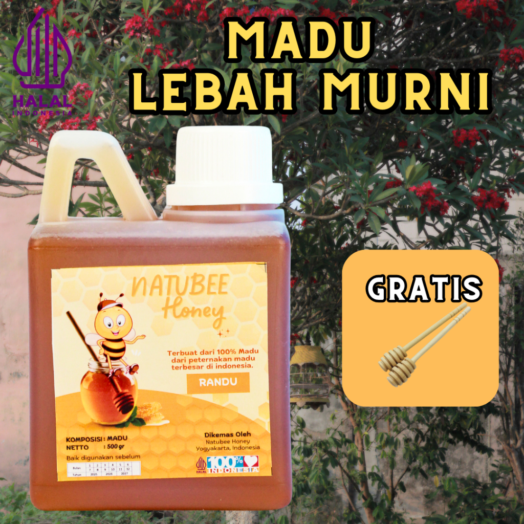 

NATUBEE HONEY, MADU LEBAH MURNI KUALITAS PREMIUM, AKASIA RANDU RAMBUTAN DAN MULTIFLORA 500 GR/1000 GR