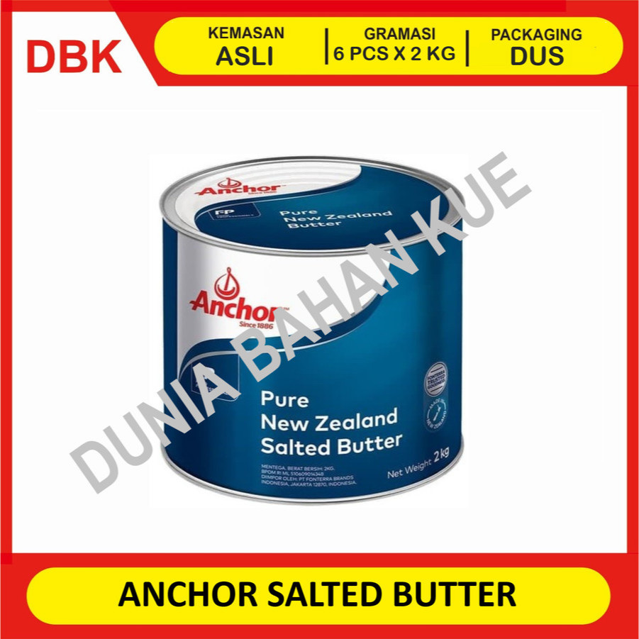 

BUTTER ANCHOR 2 KG SALTED BUTTER ANCHOR / ANCHOR MENTEGA - 1 DUS 6 PCS