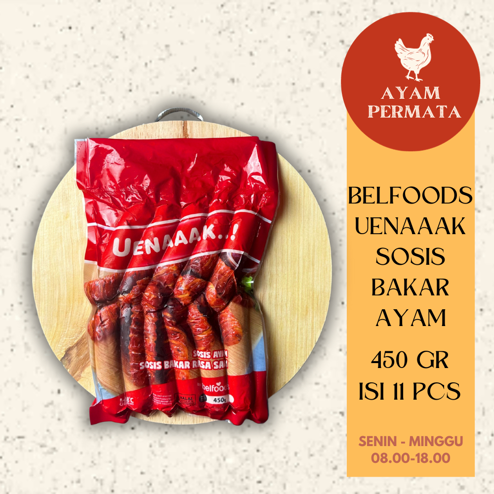 

Sosis Bakar Belfoods Uenak 11pcs 450gr Daging Berasa Enak Halal Murah