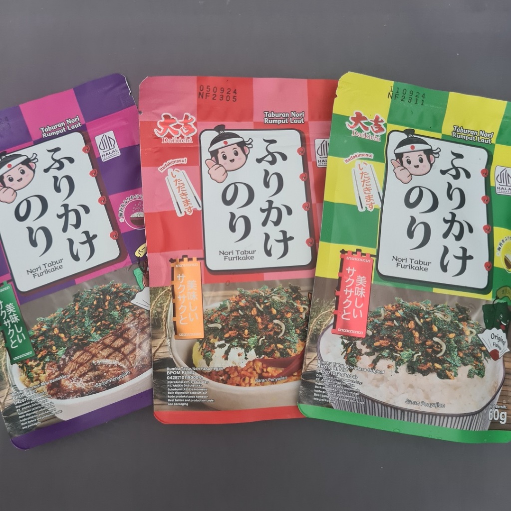 

Daikichi Nori Tabur Furikake 60g Rumput Laut Ikan Teri Abon Jepang