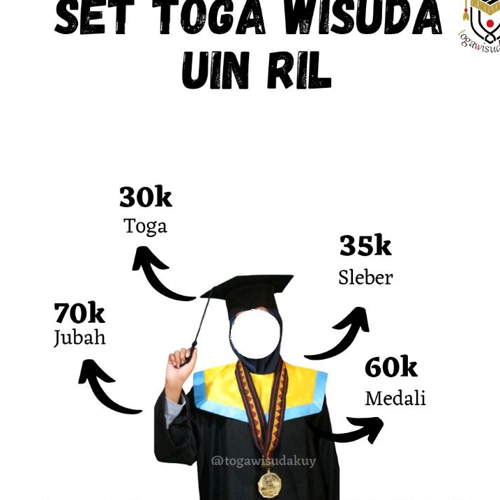 Ready Toga Wisuda UIN RIL Fullset