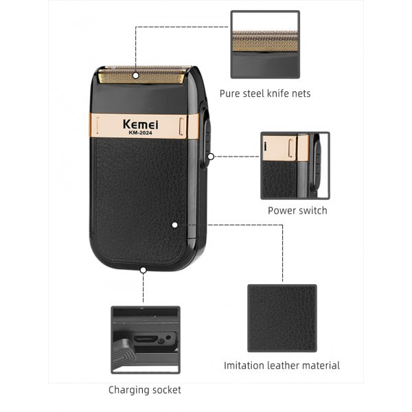 KEMEI Km-2024 Shaver Waterproof Alat Mesin Cukur Jenggot KEMEI Km 2024