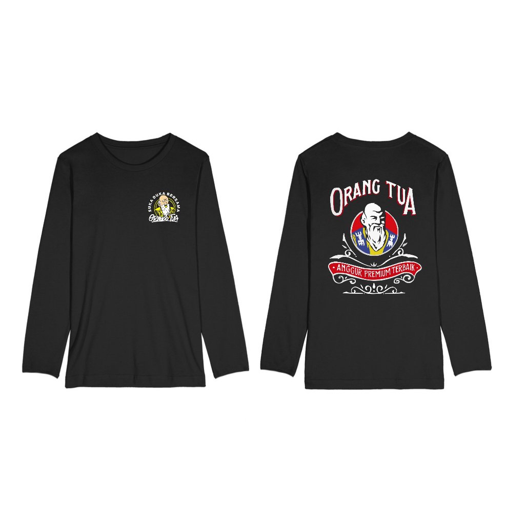 KAOS LENGAN PANJANG KATA KATA ANGGUR PREMIUM ORANGTUA BIG SIZE JUMBO