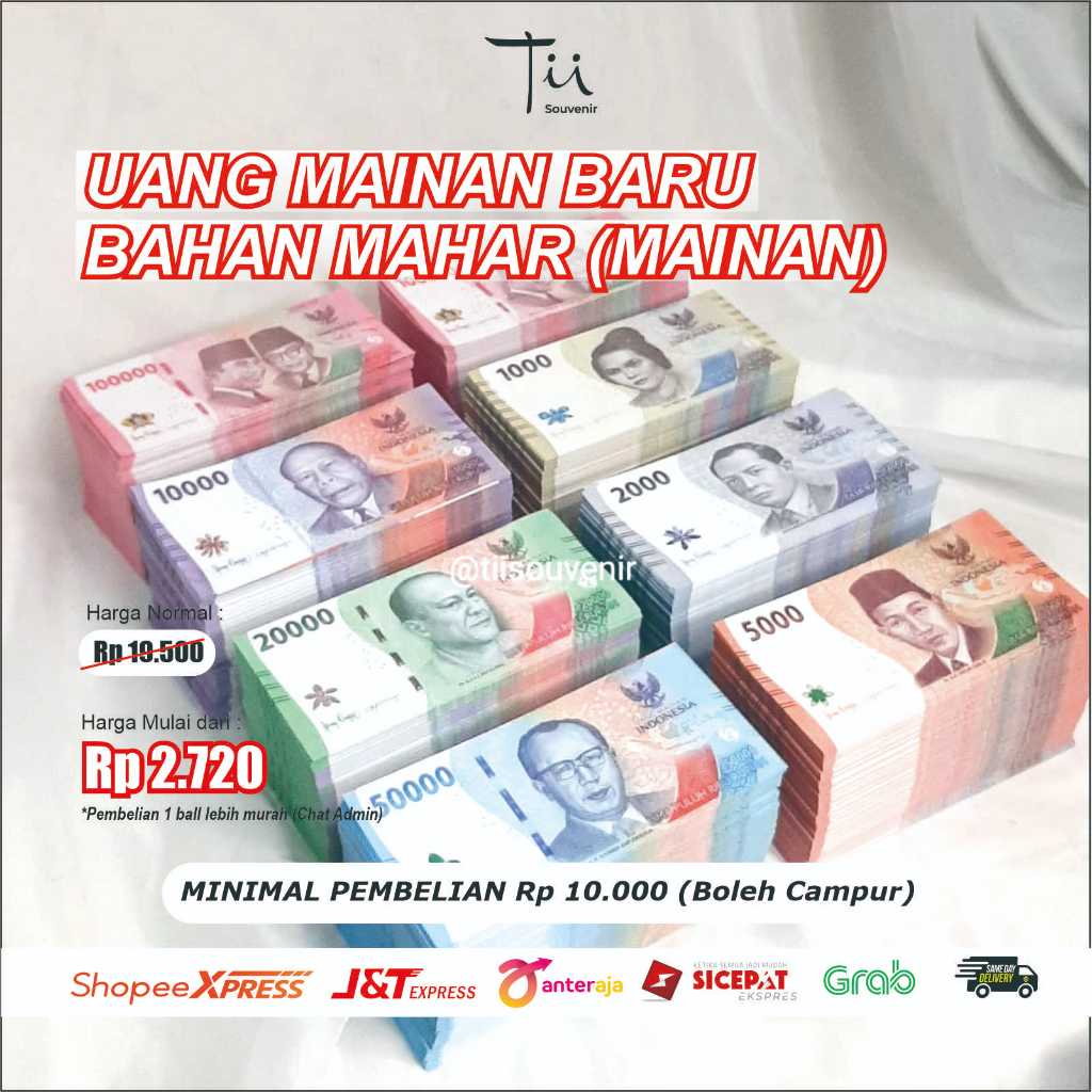 [Whispers] (10 LEMBAR) UANG MAINAN BARU MAHAR BUKET KERAJINAN ACCESSORIES DIY SCRAPBOOK ANAK