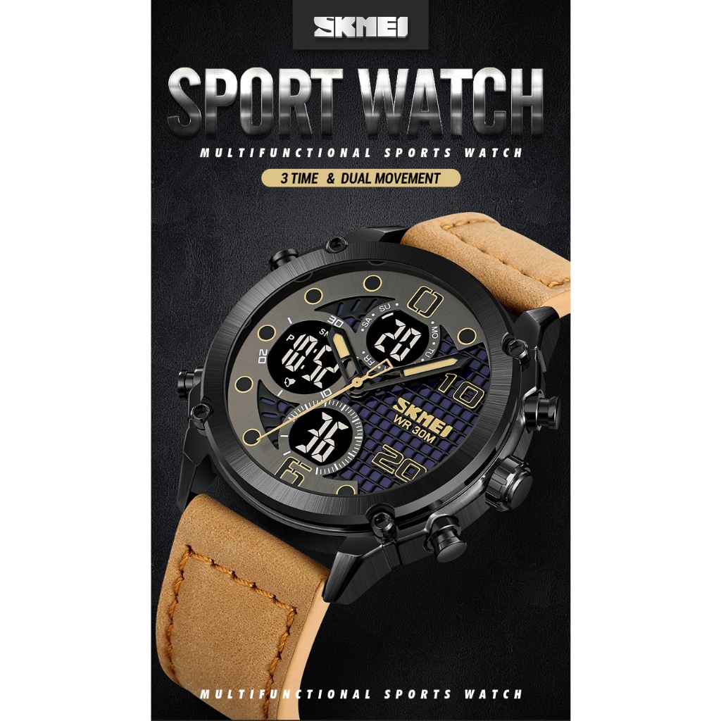 SKMEI 1975 Original Jam Tangan Pria Dual Time tahan air