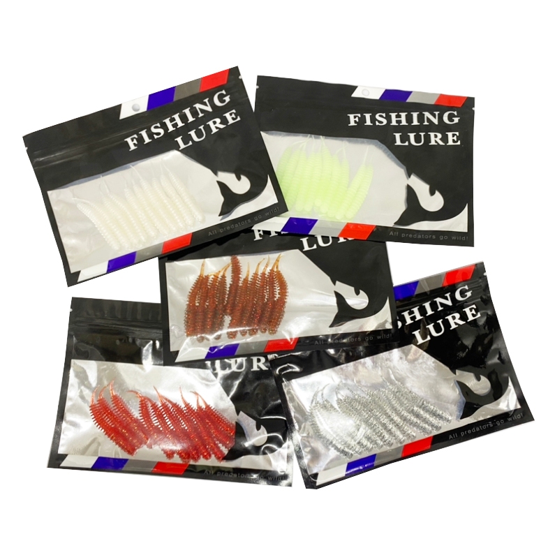 Umpan Pancing 10pcs Cacing Buatan Bahan Silicone Karet Soft Lure