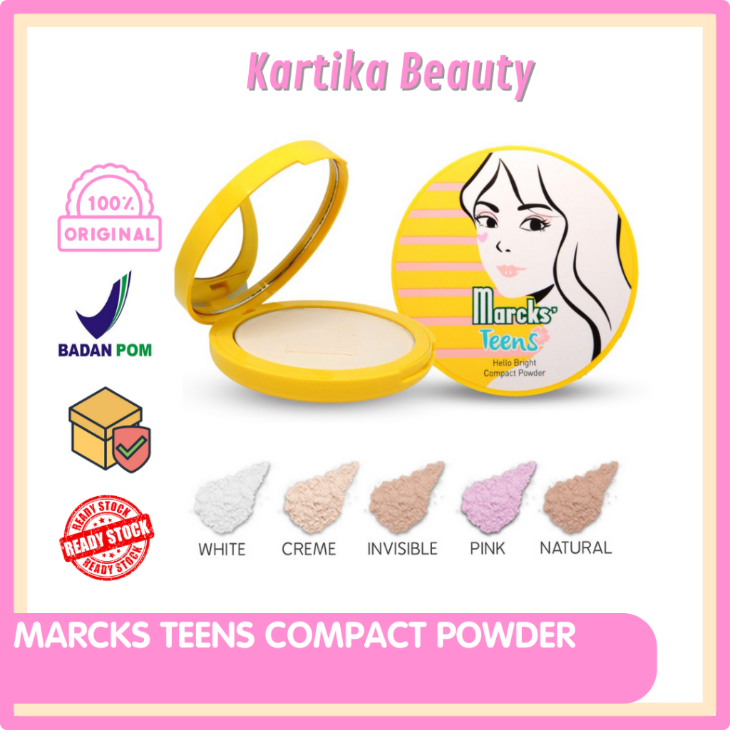 MARCKS TEEN COMPACT POWDER 12 GRAM | BEDAK PADAT MARKS FULL SIZE DENGAN TEMPAT KACA