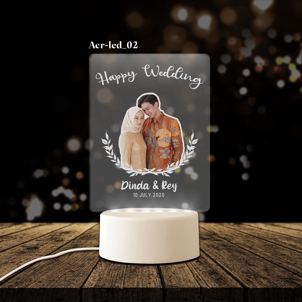 PLAKAT AKRILIK LED DUDUKAN BULAT/CUSTOM FOTO DAN NAMA