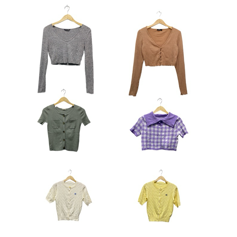 Cardigan rajut crop thrift sweater premium korean style