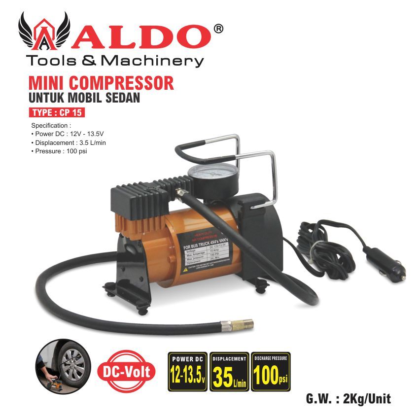 MINI COMPRESSOR CP 15 / AIR COMPRESSOR MINI / KOMPRESOR MINI MERK ALDO