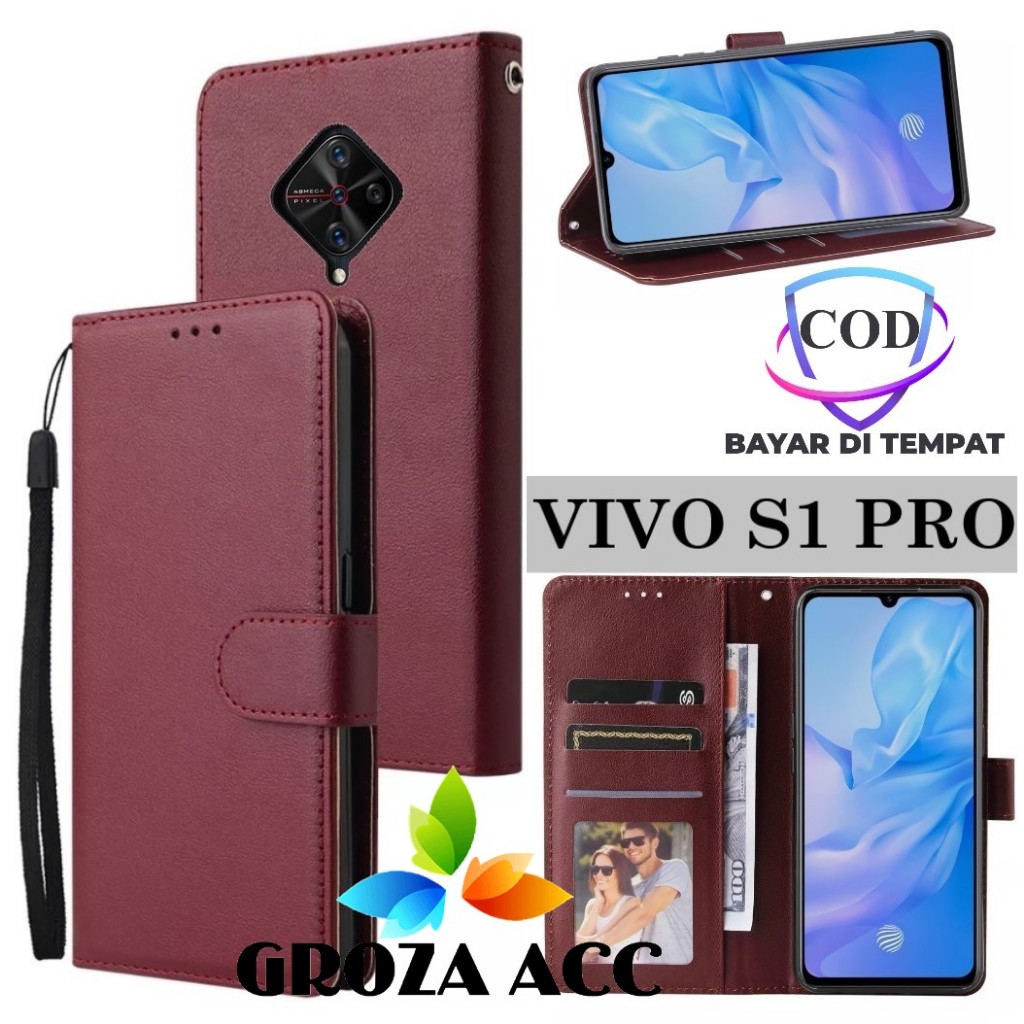 Flip Case VIVO S1 PRO Case Wallet Kulit Casing Dompet Case Wallet Leather Flip Case VIVO S1 PRO Casi