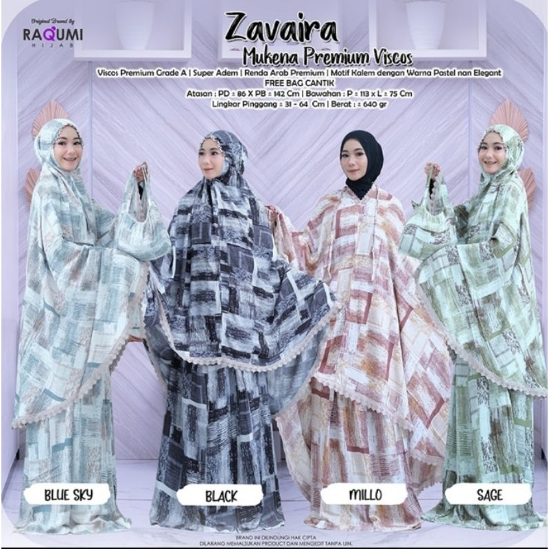 ZAVAIRA RAQUMI MUKENA PREMIUM MUKENA RAYON VISCOS MUKENA ORIGINAL