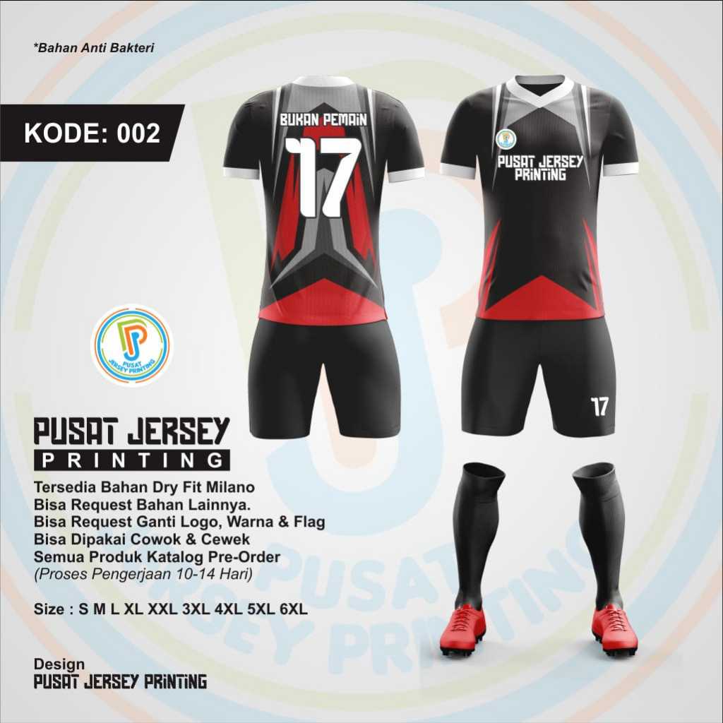 GROSIR DAN SATUAN SETELAN STELAN JERSEY PRINTING CUSTOM KESEBELASAN KAOS TIM TEAM SEPAK BOLA FUTSAL 