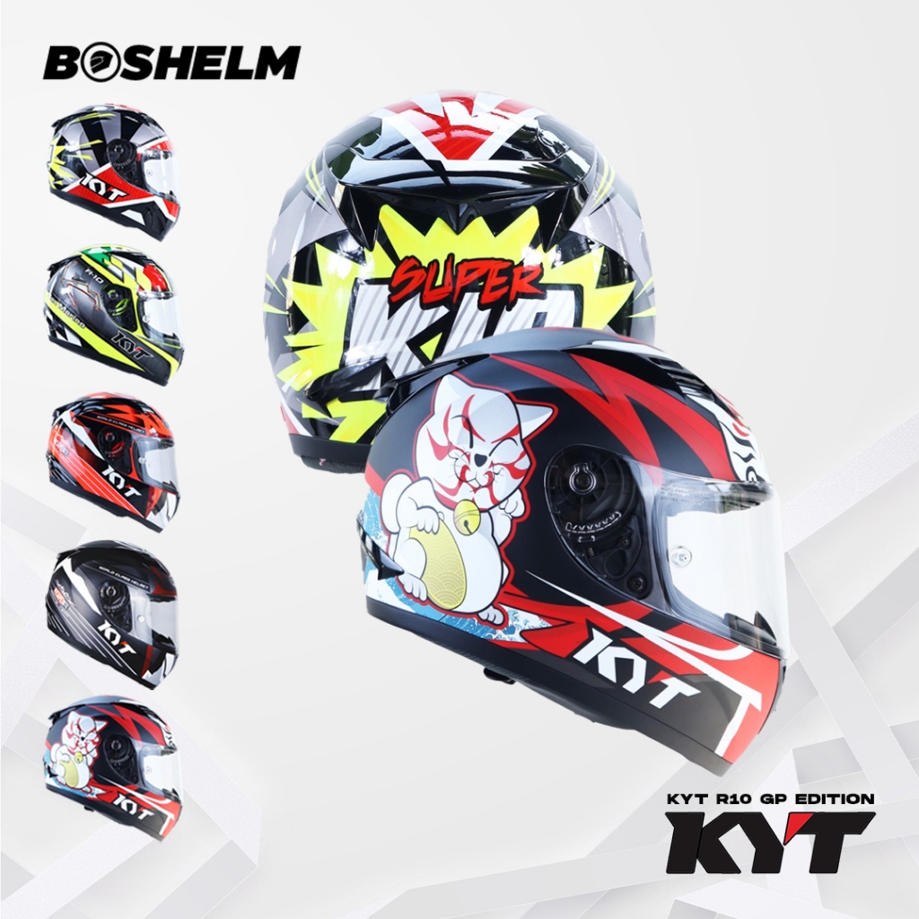 BOSHELM Helm KYT R10 RACE EDITION PIN LOCK Helm Full Face SNI
